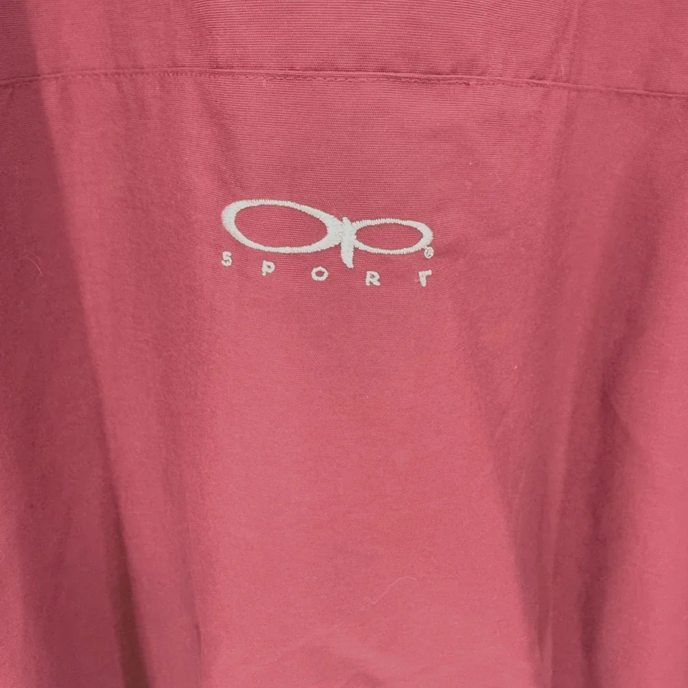 Ocean Pacific‎ Sport Maroon V-Neck Windbreaker Pullover XL Vintage 90s Style
